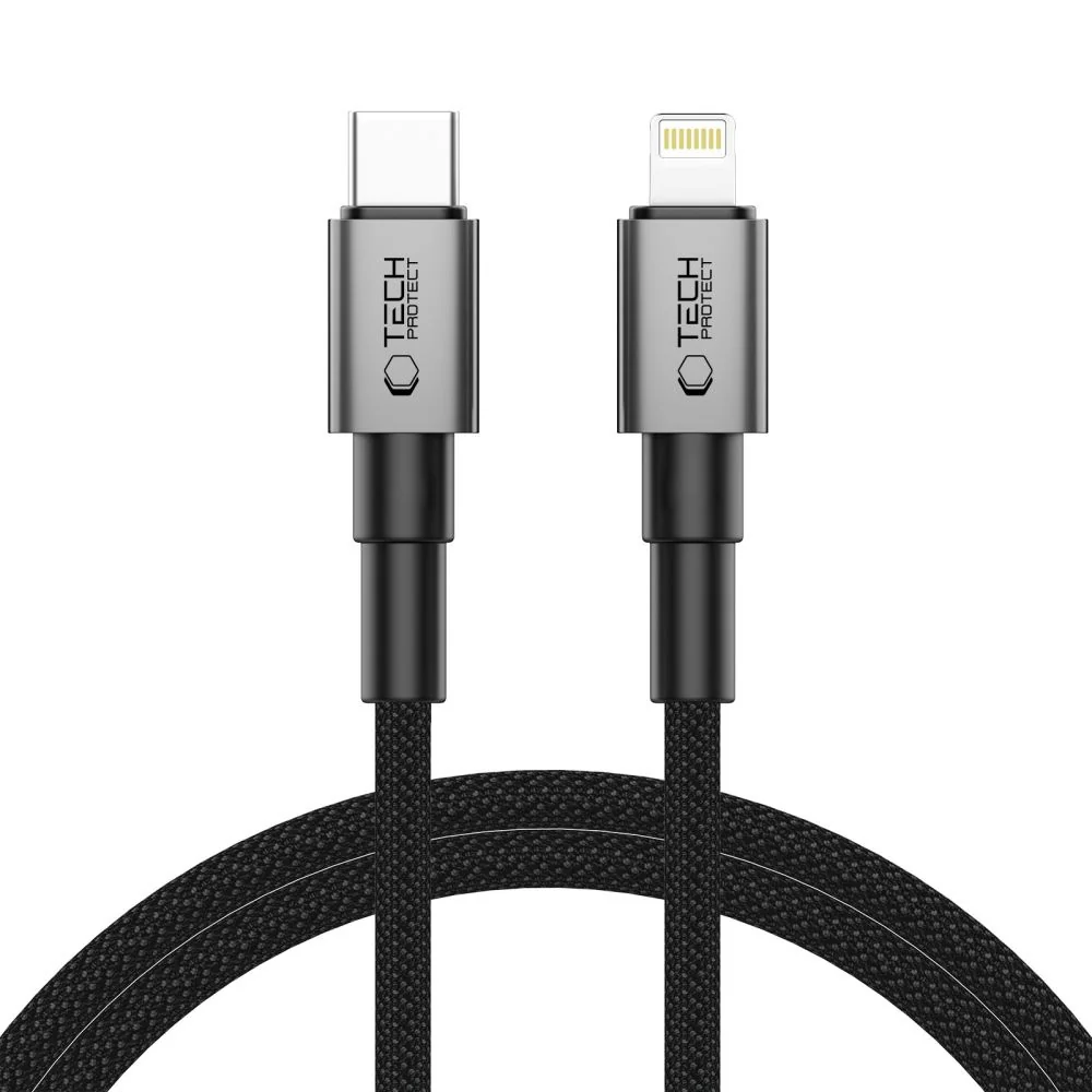 Tech-Protect Ultraboost DNA kábel USB-C / Lightning PD 27W / 3A 1m, šedý dý