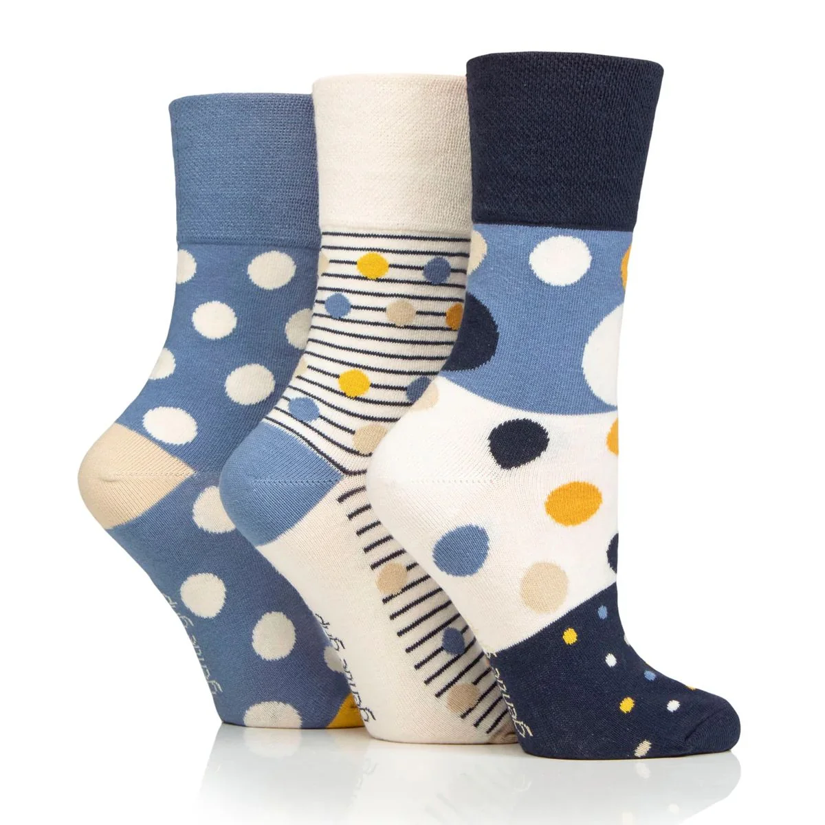 Dámske módne 3 páry ponožky Gentle Grip SUMMER SPOTS voľný zdravotný lem Veľkosť ponožiek 37-42