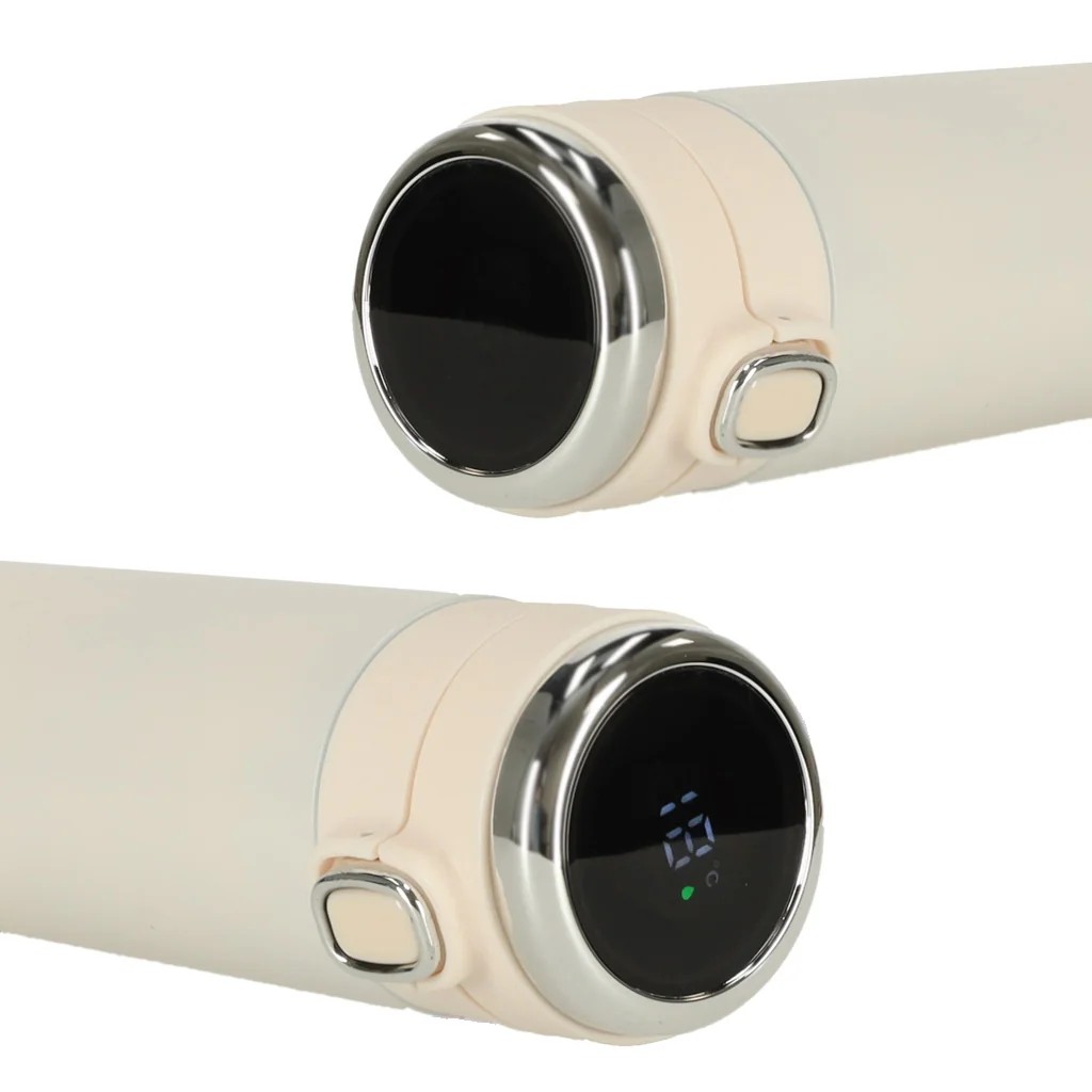 LED termohrnček 420 ml s náustkom – béžový, udrží teplo až 6 h