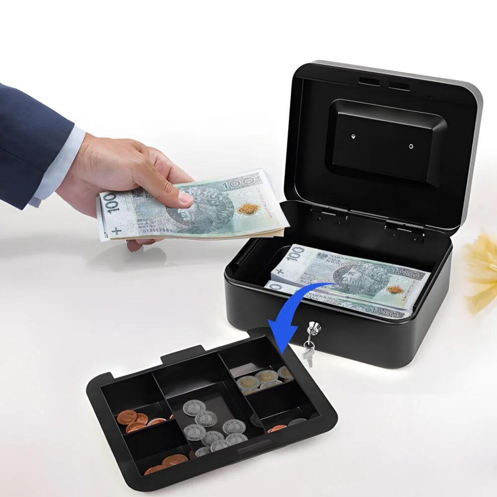 MG Money Box trezor na kľúč 20x17cm, čierny