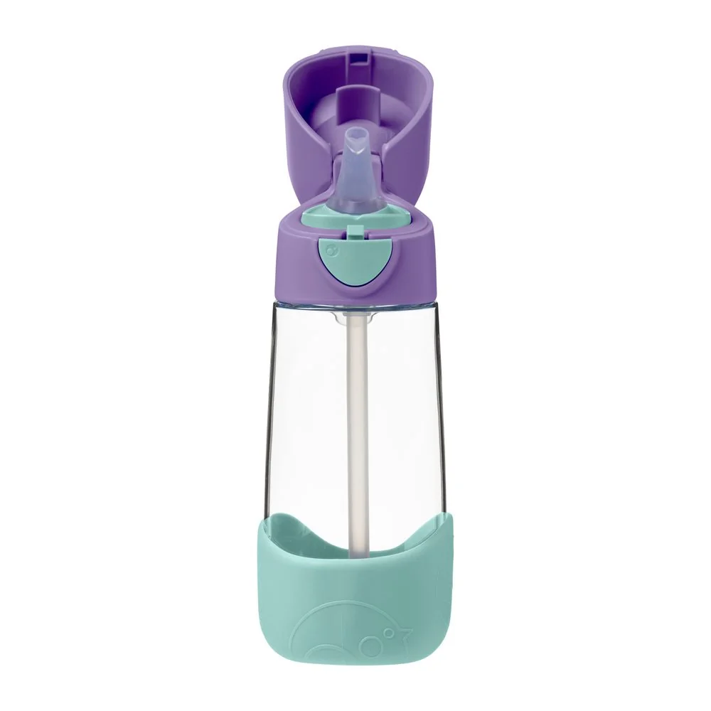 Fľaša na pitie so slamkou 450 ml lilac pop
