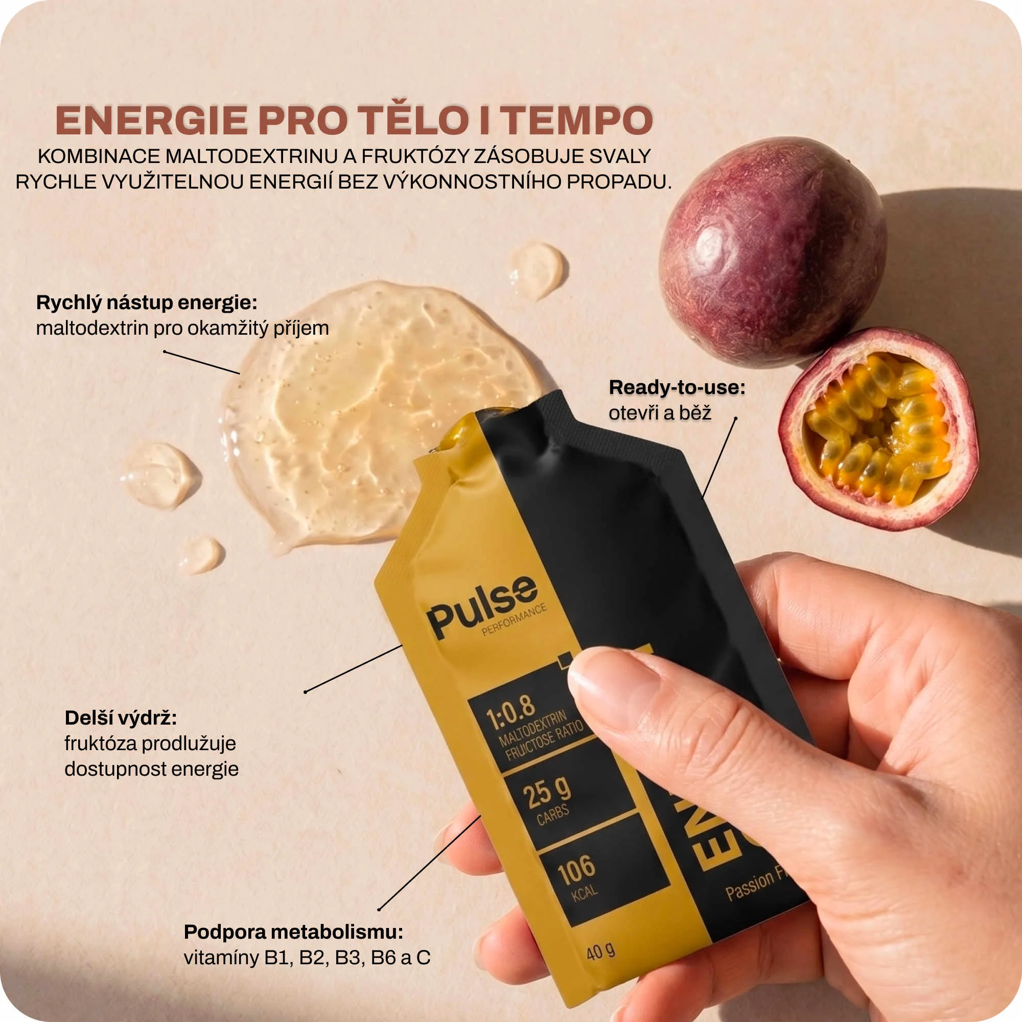 Pulse Performance Energy Gel Orange 40 g