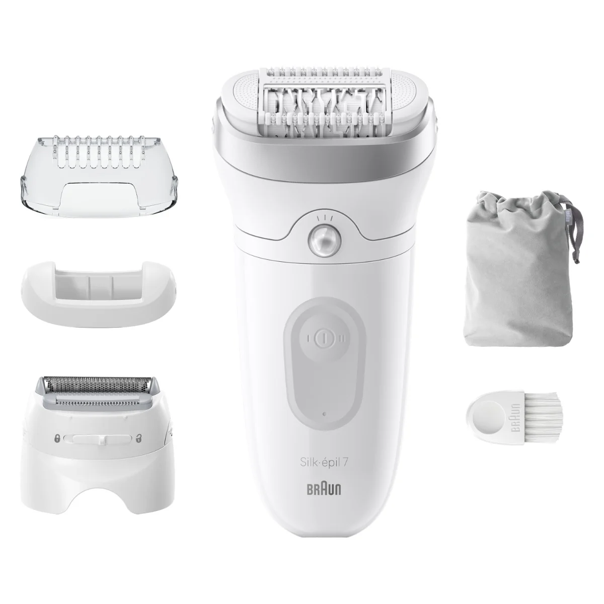 Braun Silk-épil 7, 7-041, Biela/Strieborná Epilátor pre Jednoduché Odstraňovanie Chĺpkov 1×1 ks, epilátor