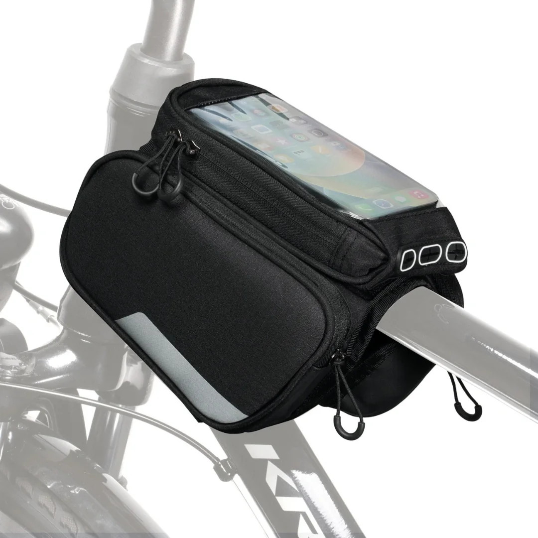 MG Frame Bag cyklistická taška s puzdrom na mobil 6.5'' 1.5l, čierna