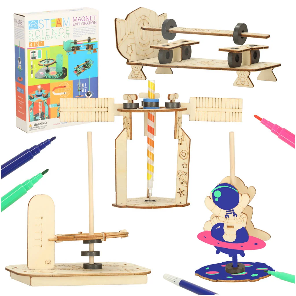 STEM drevená súprava experimentov 4v1 – mechanika a gravitácia