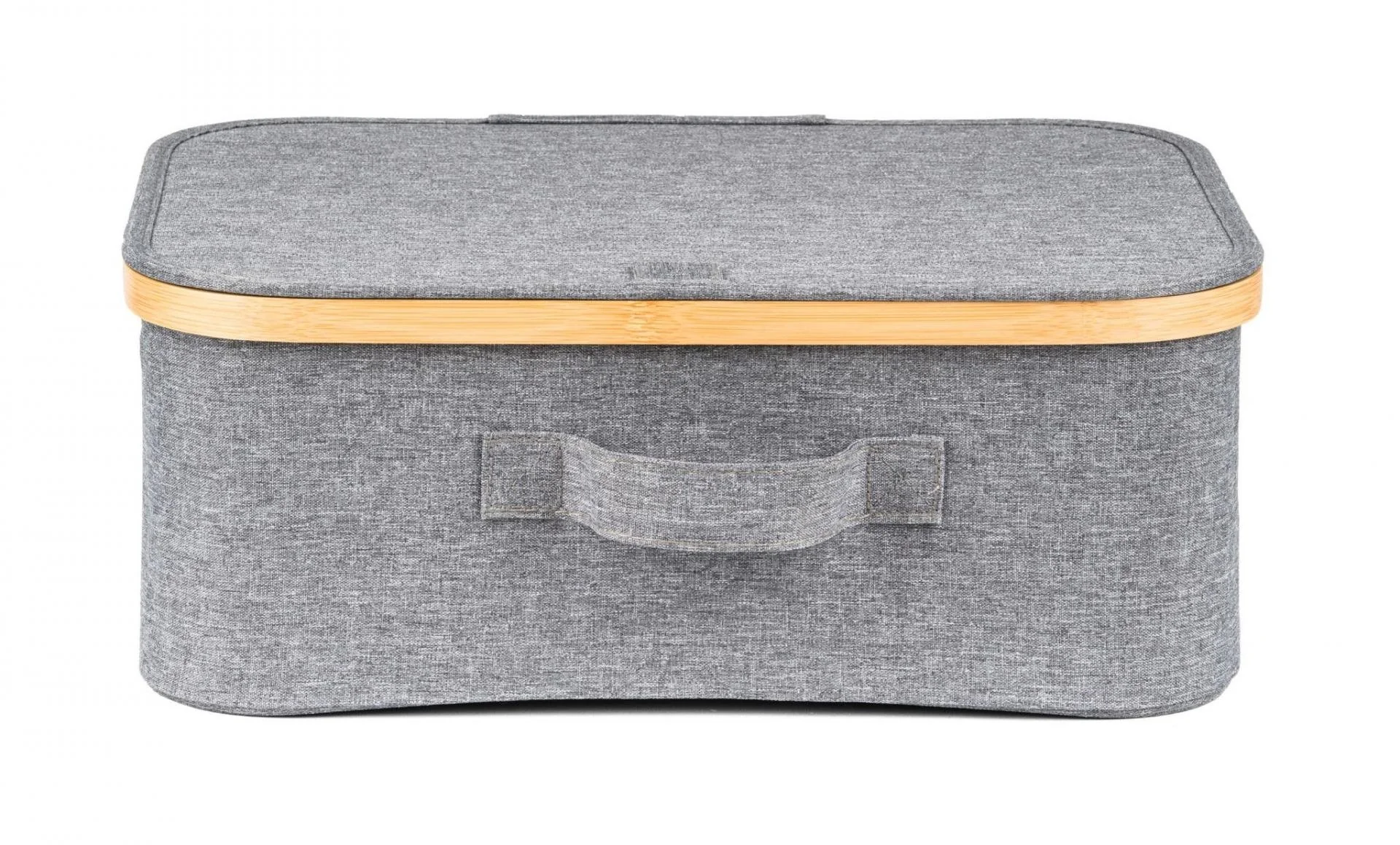 Úložný box G21 40 x 30 x 15 cm, bambusový s vekom, sivý UBG21BAM003-1G