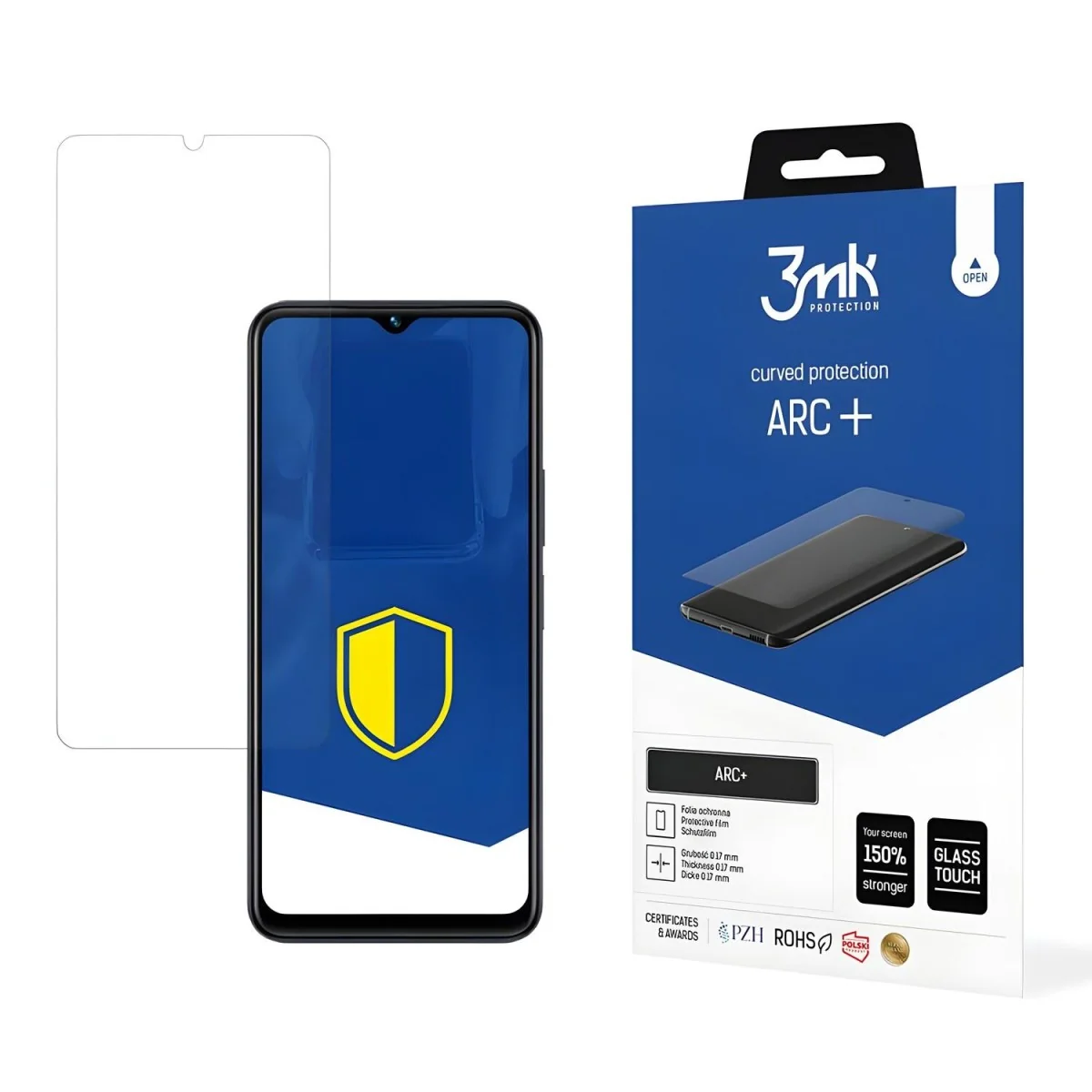 Arc+ ochranná fólia pre mobil - Transparentná 1 ks, 0,17 mm, Self-Hea