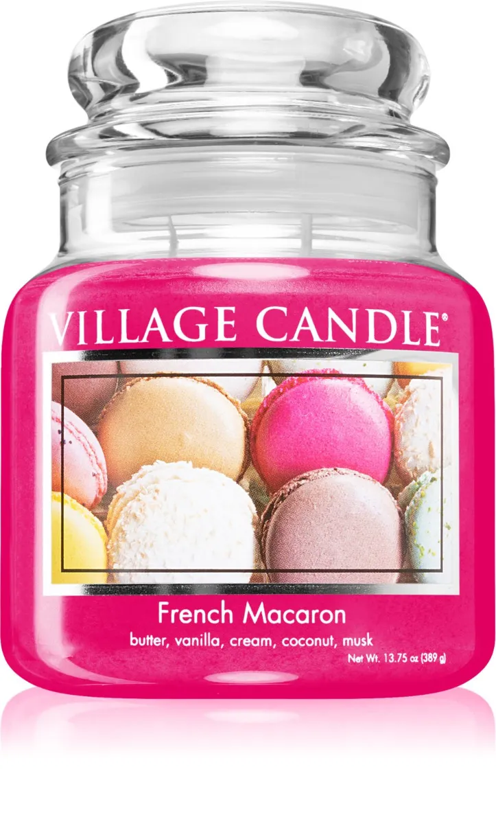 Village Candle Vonná sviečka v skle - French Macaroon - Francúzske makrónky, stredná