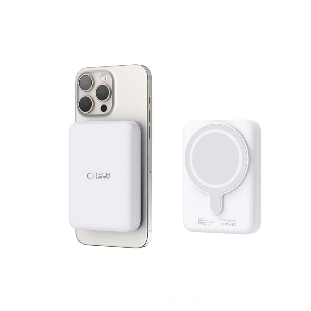 Tech-Protect PB11 LifeMag MagSafe Power Bank 10000mAh, biele