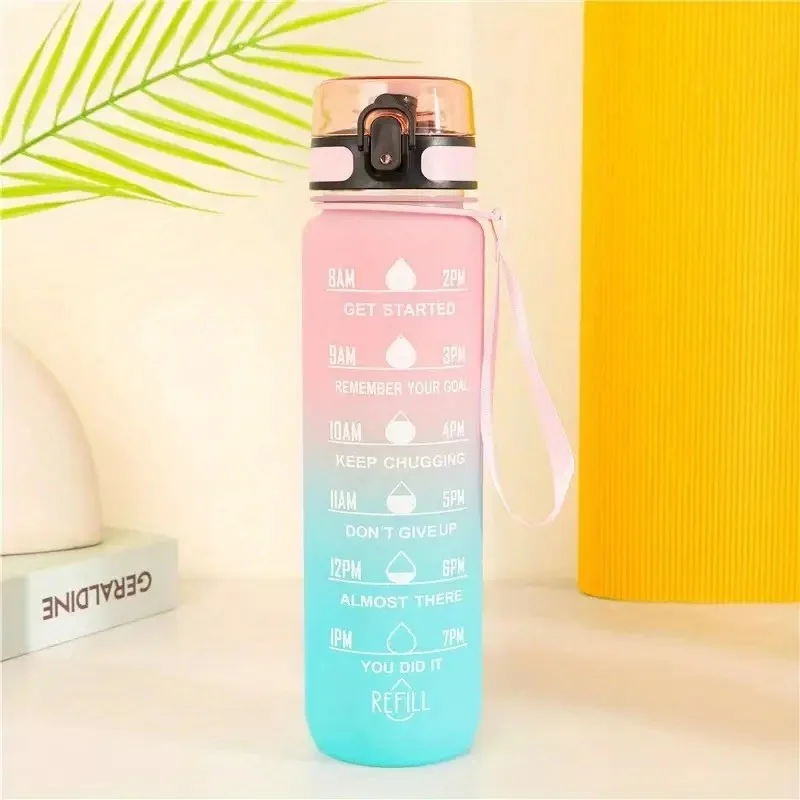 Livefy fľaša na vodu Motivation 1l, ružová/modrá