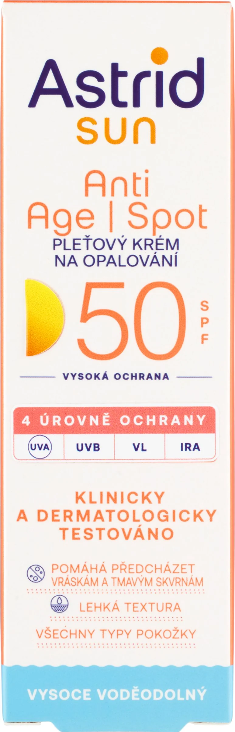 ASTRID SUN Pleťový krém na opalovanie Anti age I spot SPF 50 50 ml