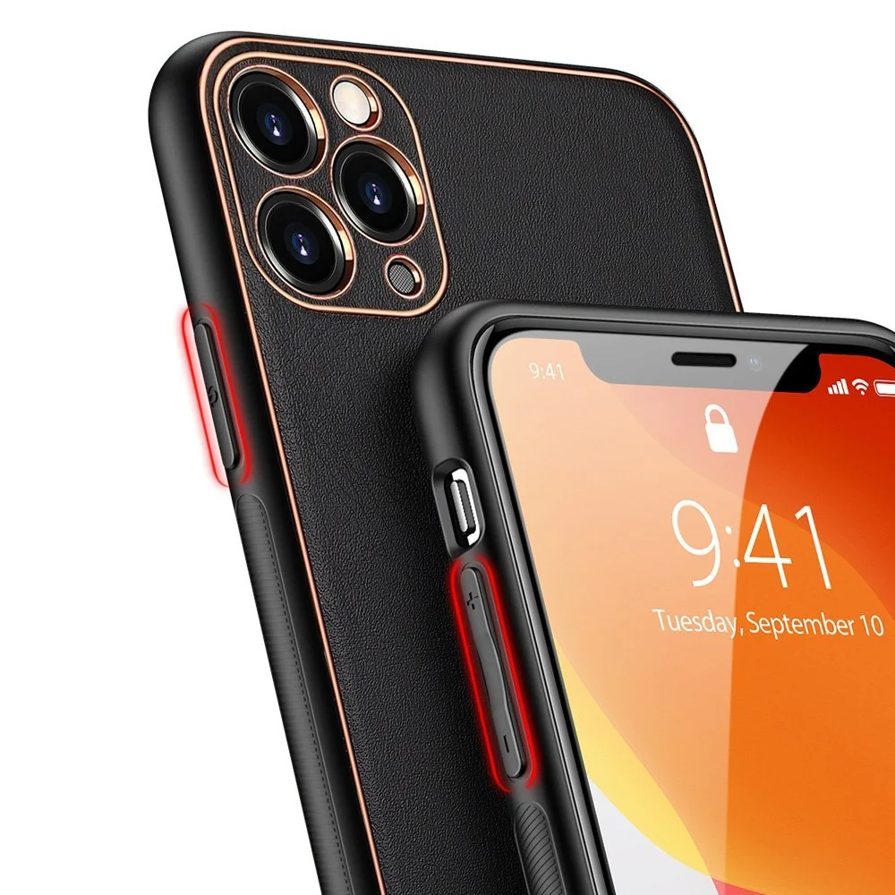 DUX DUCIS Yolo kožený kryt na iPhone 12 Pro Max, čierny