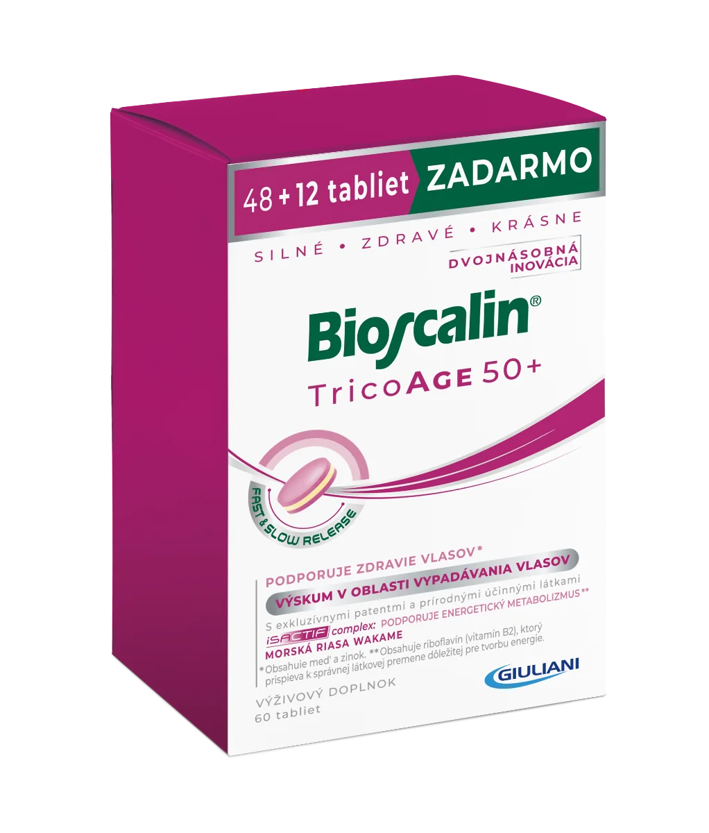 Bioscalin TricoAge 50+ 1×48+12 tbl, výživový doplnok na vlasy