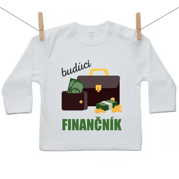 Boodyy Tričko s dlhým rukávom Budúci finančník Veľkosť: 110