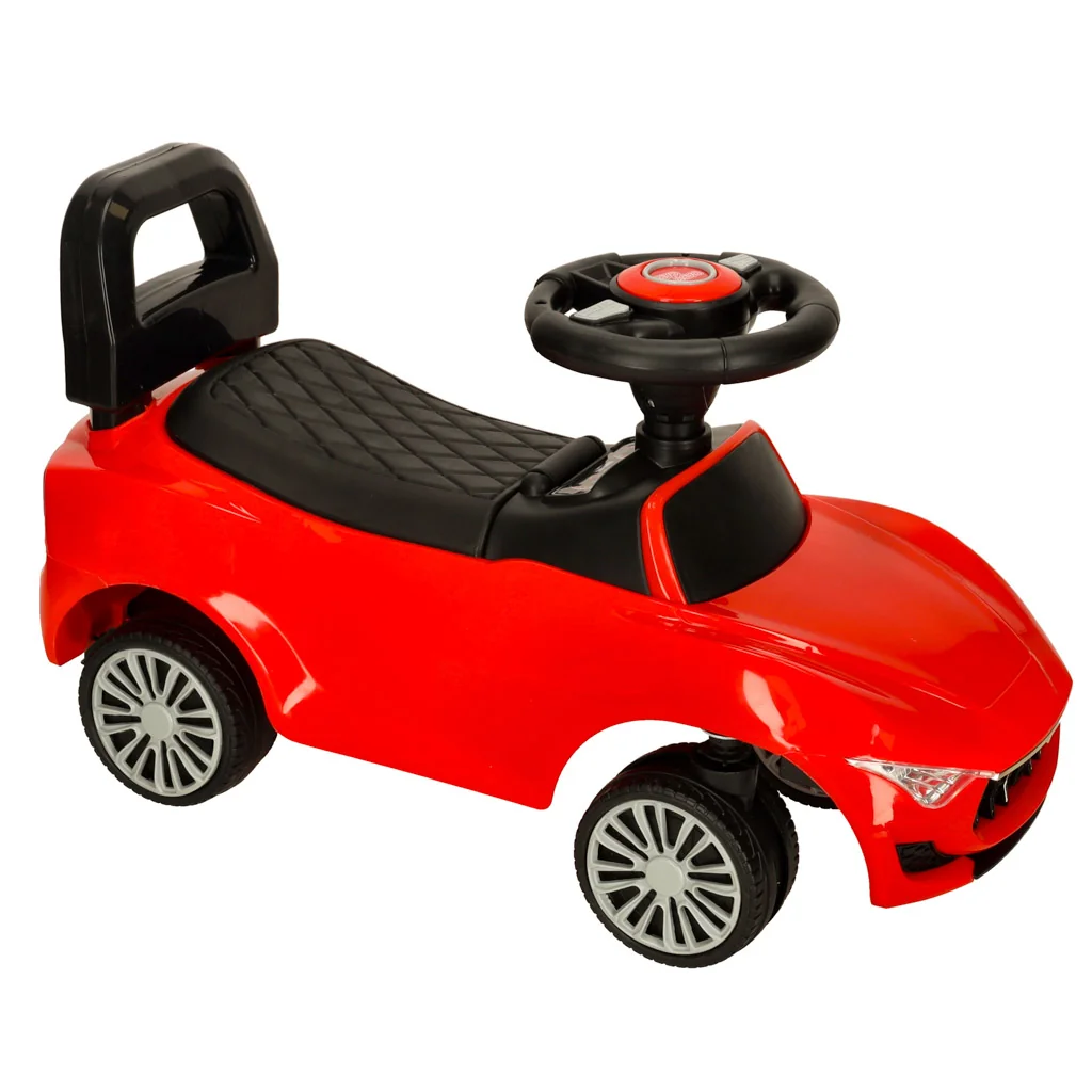 Odrážadlo – auto s LED a zvukmi, červené (2+), nosnosť 30 kg