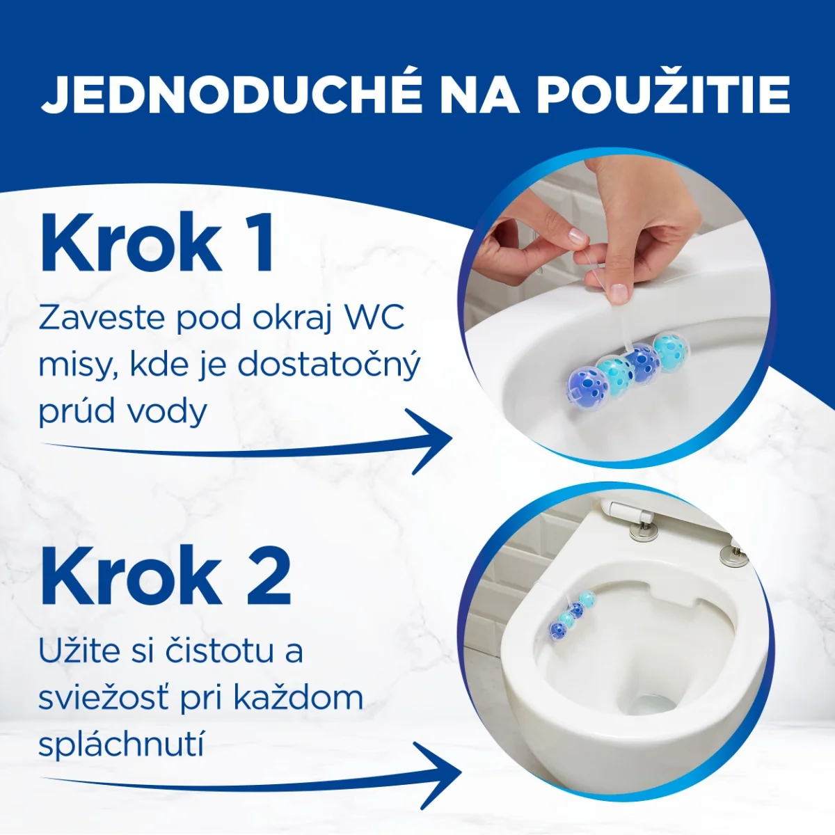 Bref Power Aktiv tuhý WC blok Ocean 3×50 g, WC blok