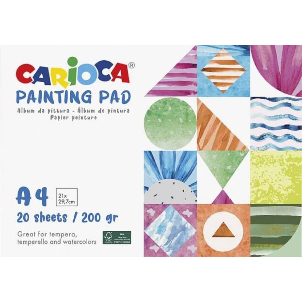2x Maliarsky blok  A4 CARIOCA 20 listov 200 gr-CARIOCA