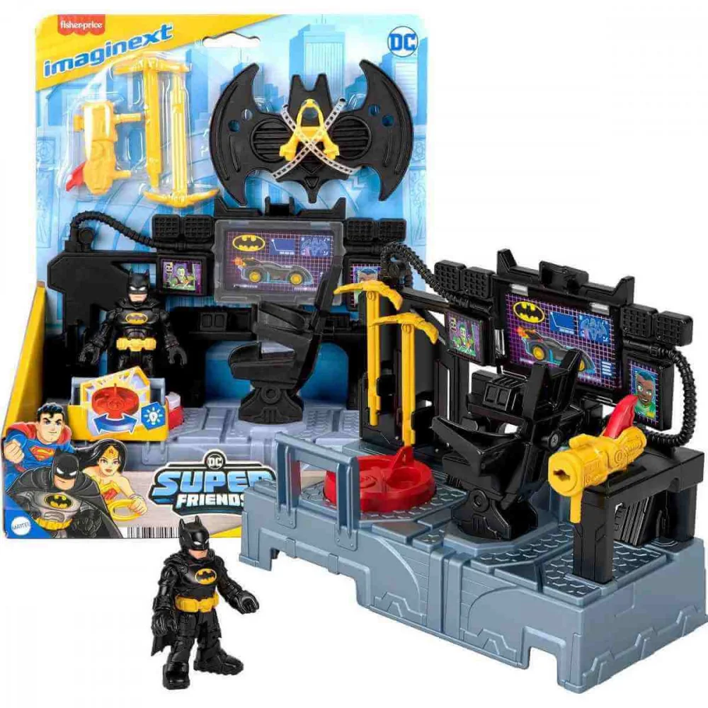 Fisher-Price  Batman veliteľské centrum, Herná sada so svetlami a figúrkou Batmana-MATTEL