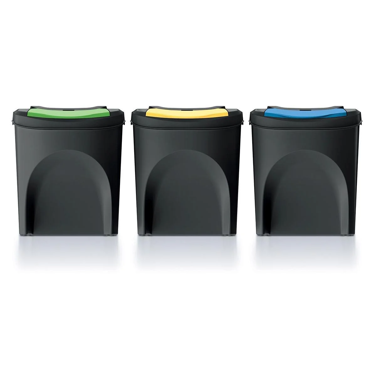 Odpadkový kôš Prosperplast SORTIBOX 3 x 25 l recyklovaný čierny IKWB25S3-S411