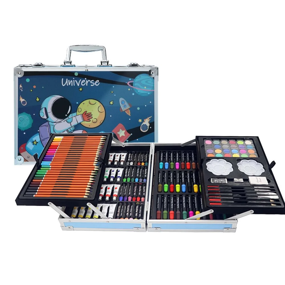 MG Art Suitcase Universe sada pre maľovanie v kufríku pre deti 145ks, modrá modrá