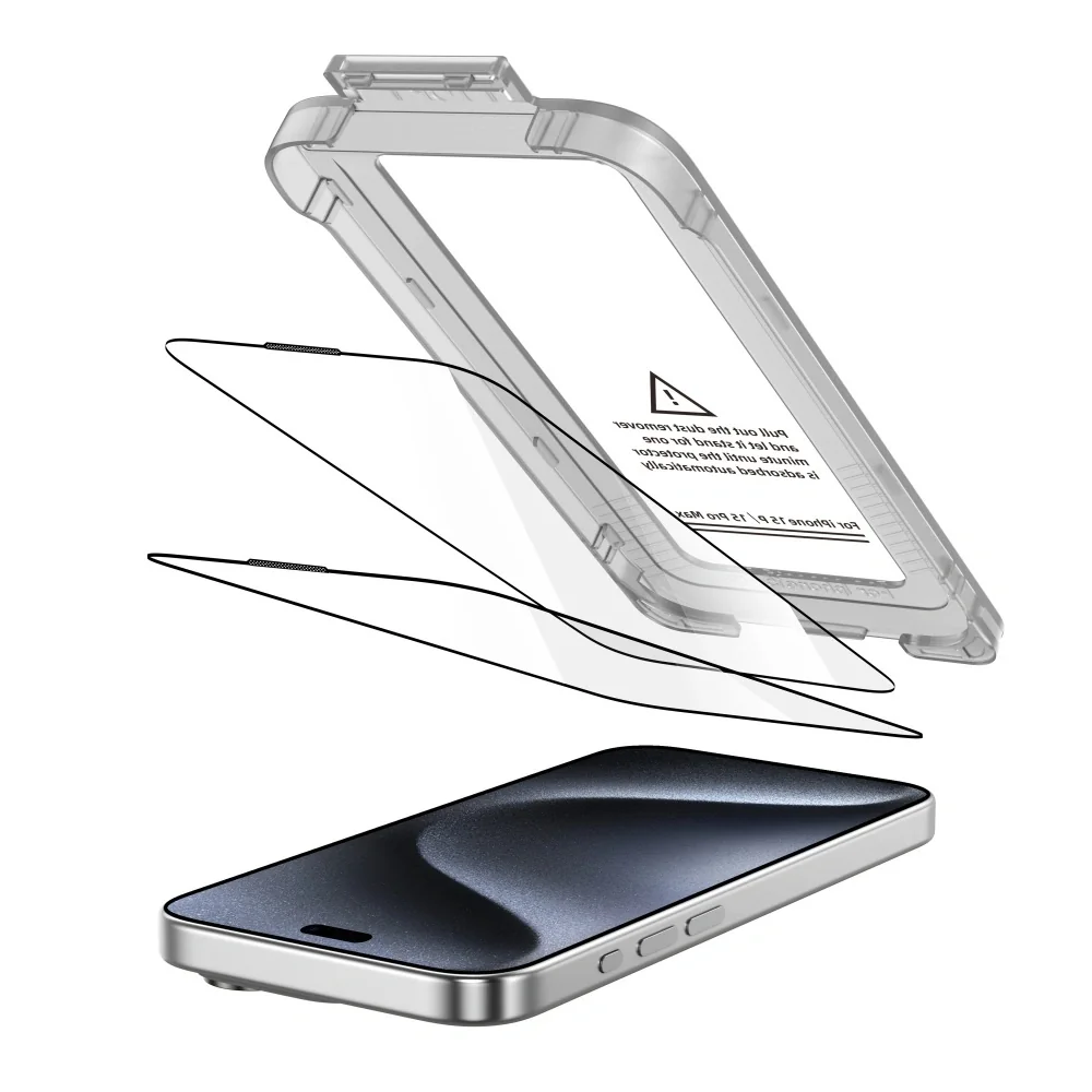 Tech-Protect Quick Set 2x ochranné sklo na iPhone 15 Pro Max, čierne