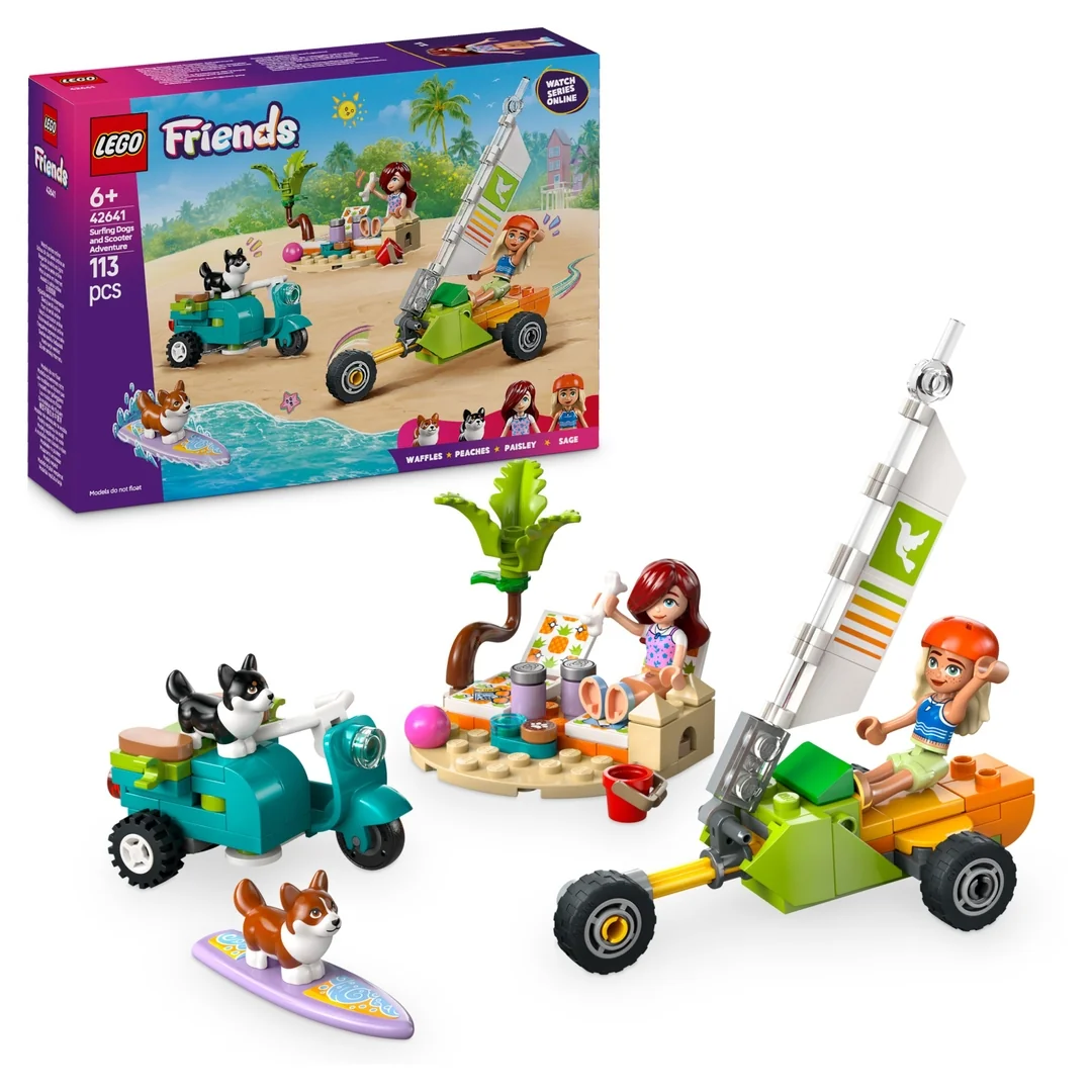 LEGO® Friends 42641 Dobrodružstvo so surfujúcimi psami a skútrom