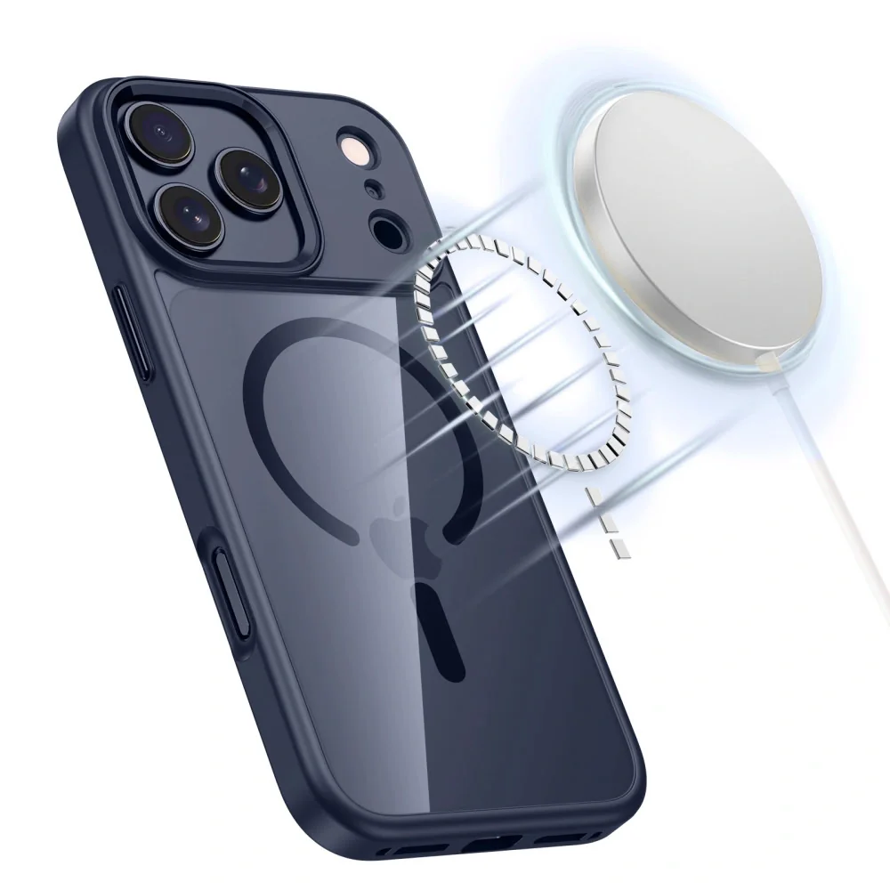 Tech-Protect Magmat MagSafe kryt na iPhone 17 Pro Max, modrý/priesvitný ý