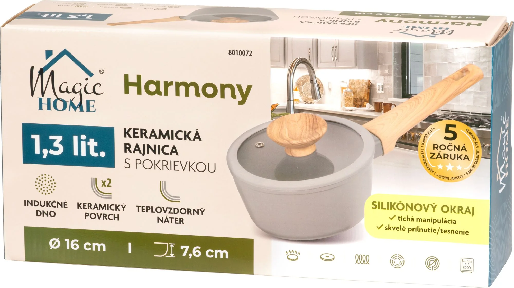 MagicHome rajnica Harmony, 1 ks So sklenenou pokrievkou, 16 cm