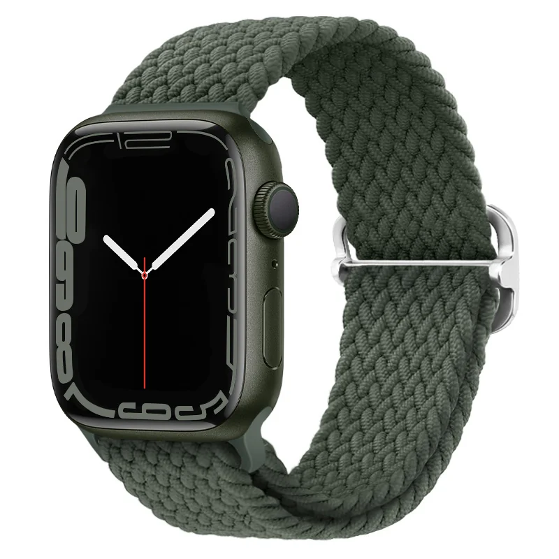 BStrap Elastic Nylon remienok na Apple Watch 38/40/41mm olive green
