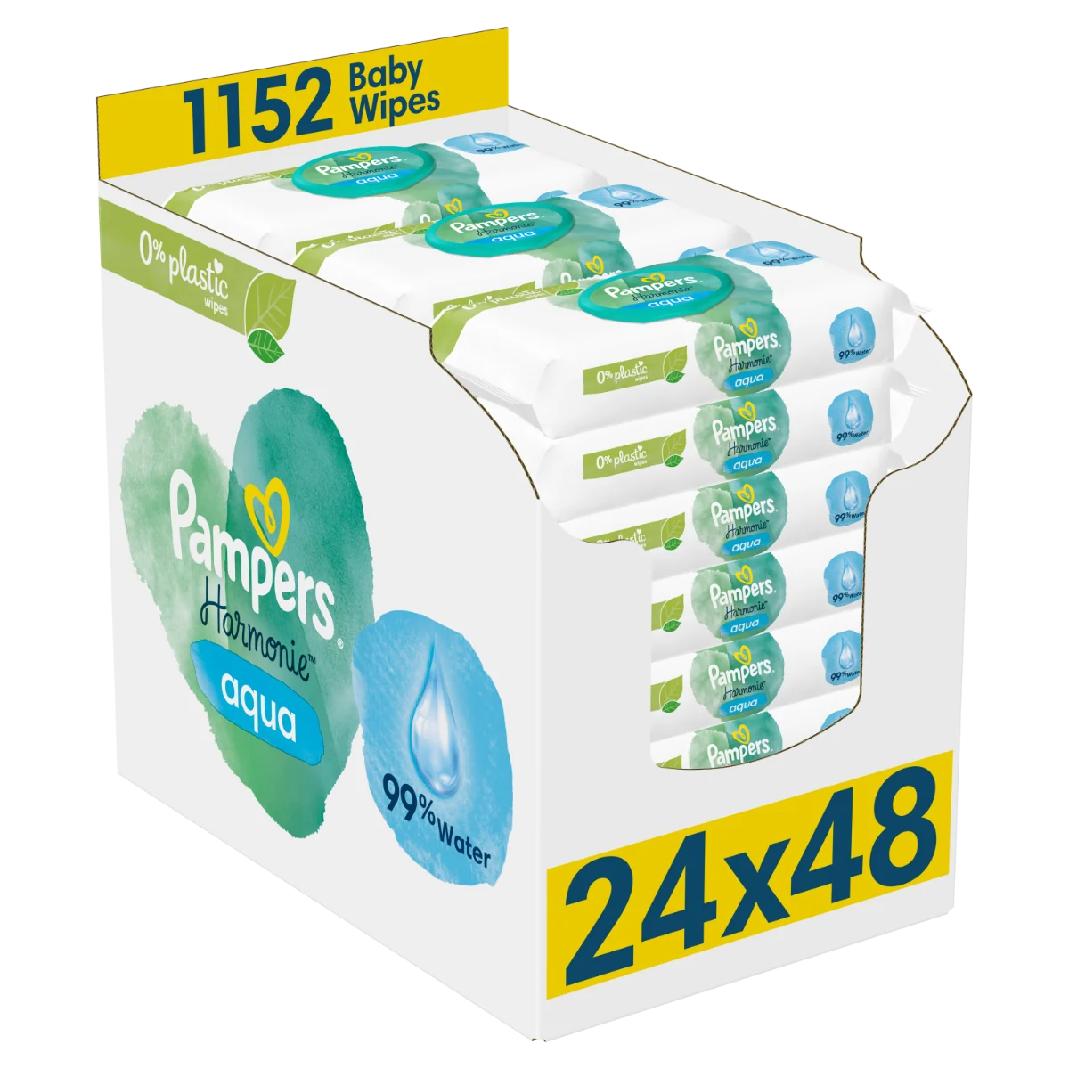 Pampers Wipes Box 1152ks (24x48) Harmonie Aqua 24×48 ks, vlhčené obrúsky