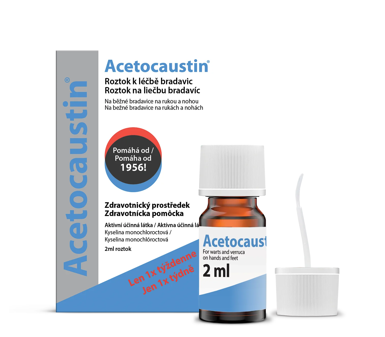 Acetocaustin Roztok na liečbu bradavíc 1×2 ml, roztok na bradavice