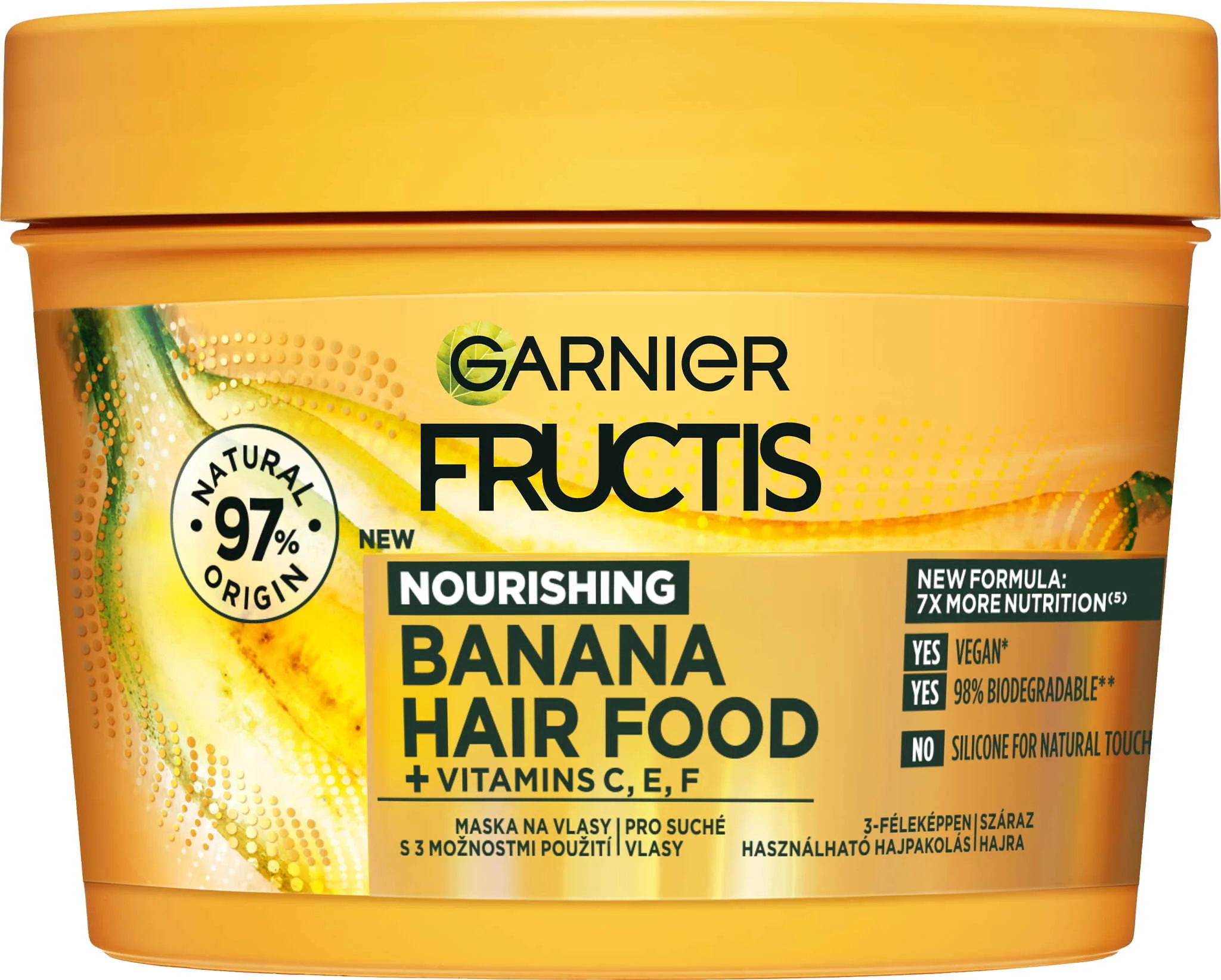 Garnier Fructis Hair Food Banana vyživujúca maska na suché vlasy, 400 ml 1×400 ml, maska na vlasy