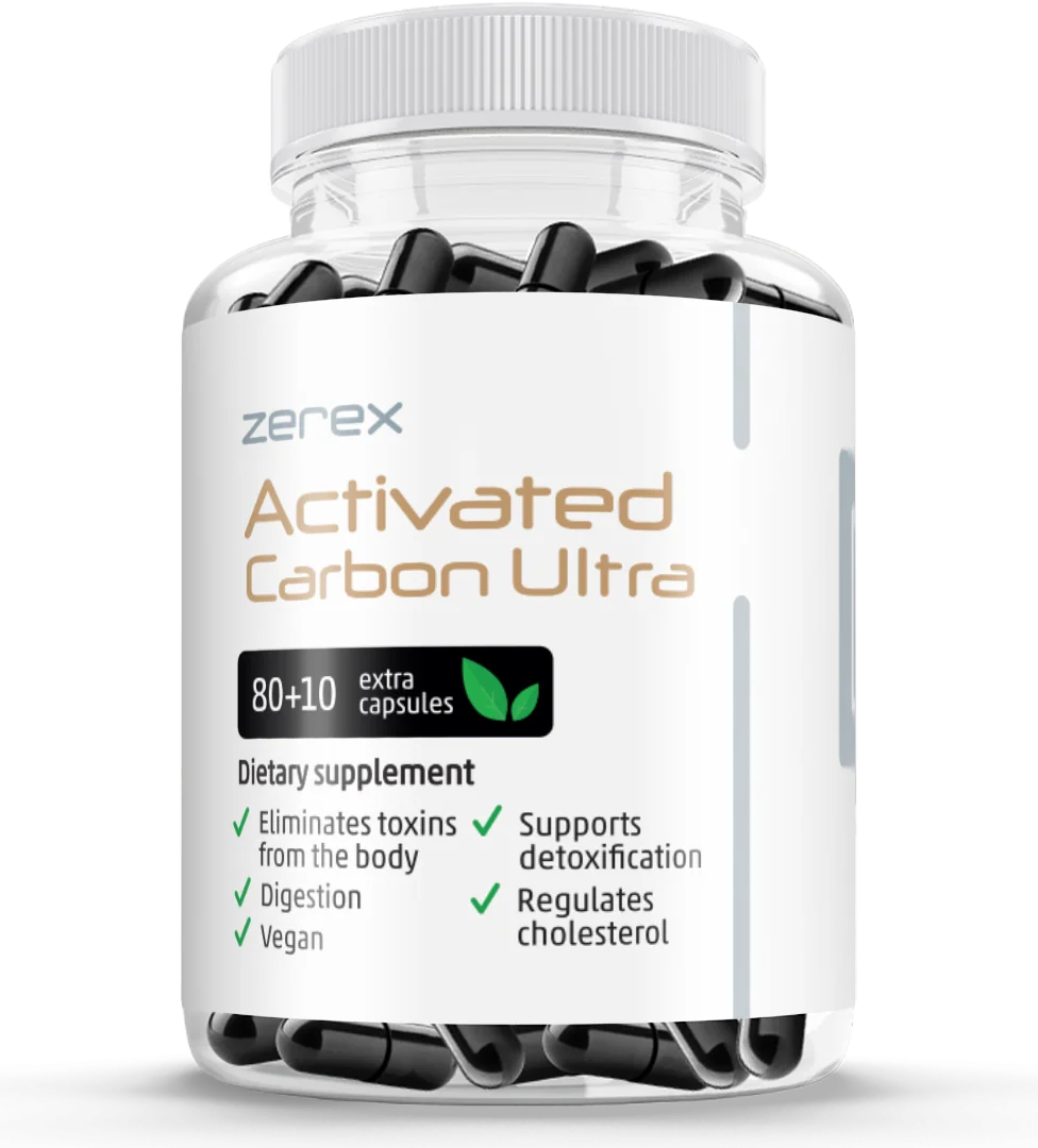 ZEREX Aktívne uhlie 1×90 cps, výživový doplnok