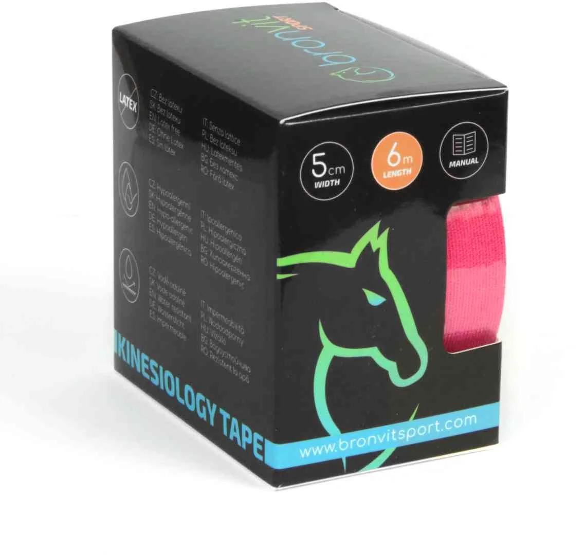 BronVit Sport Kinesio Tape classic rúžová 5cmx6m 1×1 ks, kinesio tape