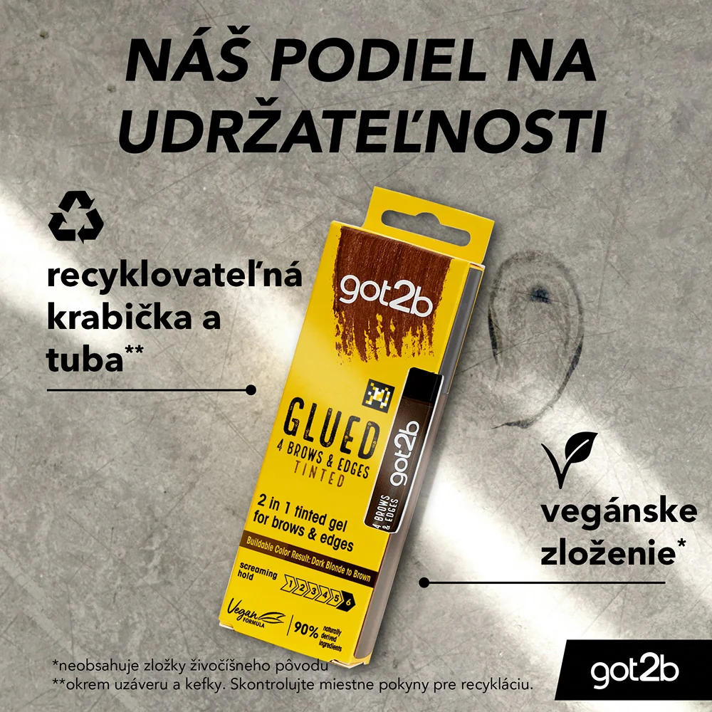 got2b gél na obočie Glued 4 Brows & Edges Hnedý 1×16 ml, gél na obočie