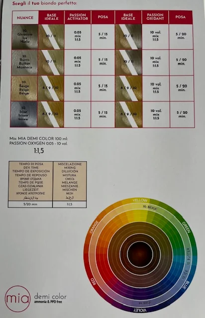 EMMEDICIOTTO - MIA DEMI COLOR ammonia a PPD free - 10. GHACCIO - Farba na vlasy 100 % VEGAN - ľadová