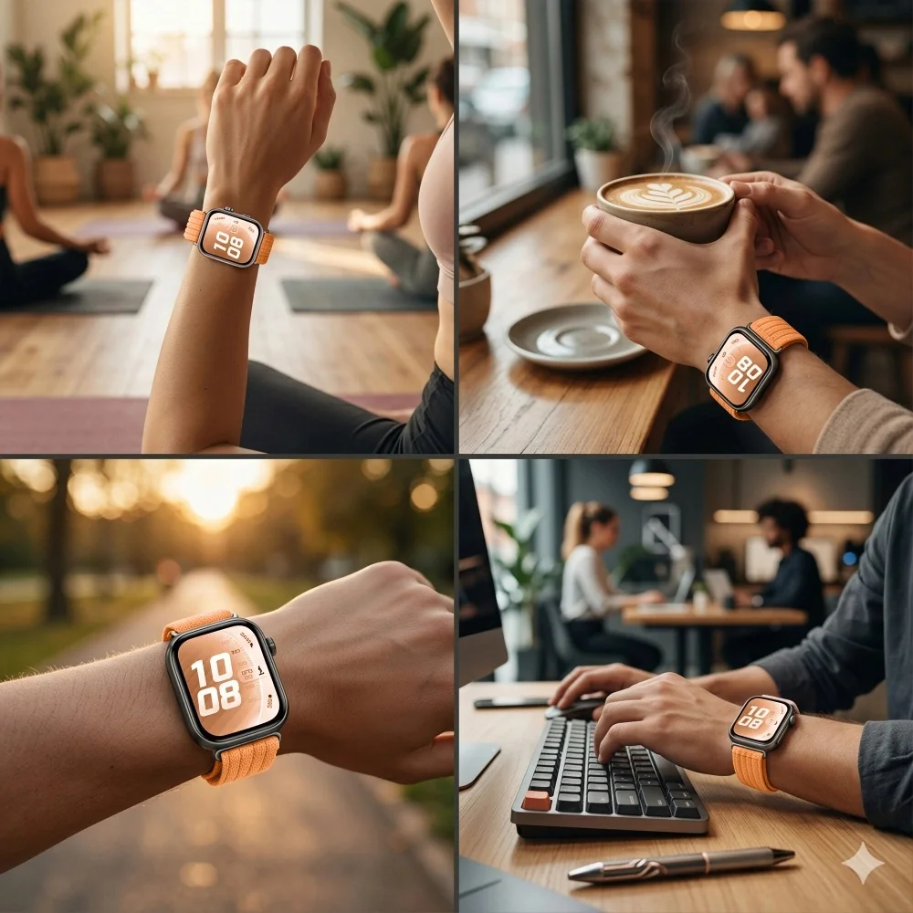 Tech-Protect Nylon remienok na Huawei Watch Fit 3 / 4 / 4 Pro / 5 / 5 Pro, orange