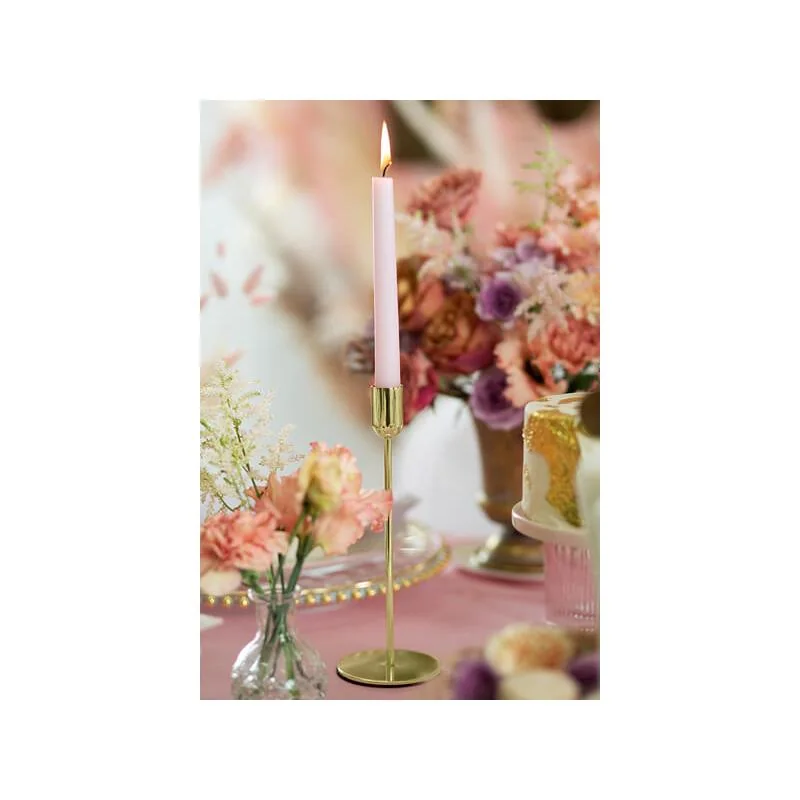 PartyDeco Držiak na sviečku zlatý 22cm