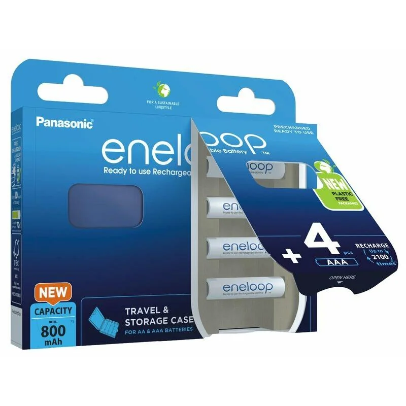 Panasonic Eneloop BOX AAA 800 mAh nabíjacie batérie 4ks (BK-4MCDEC4BE)