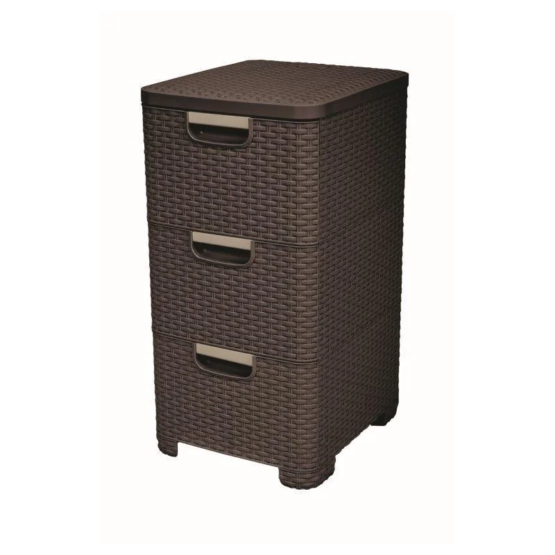 Regál Curver Style 3x14L so šuplíkmi tmavě hnědý 206313