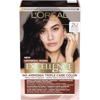 L'Oréal Paris Excellence Creme Universal Nudes permanentná farba na vlasy 2U Čierno-hnedá 1×1 ks, farba na vlasy
