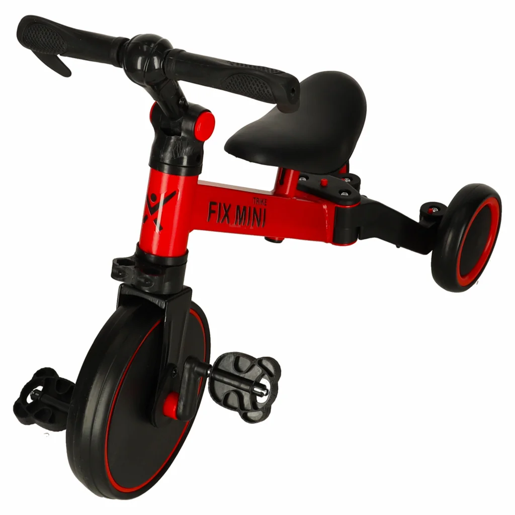 Detský bicykel 3v1 Trike Fix Mini s pedálmi – červená