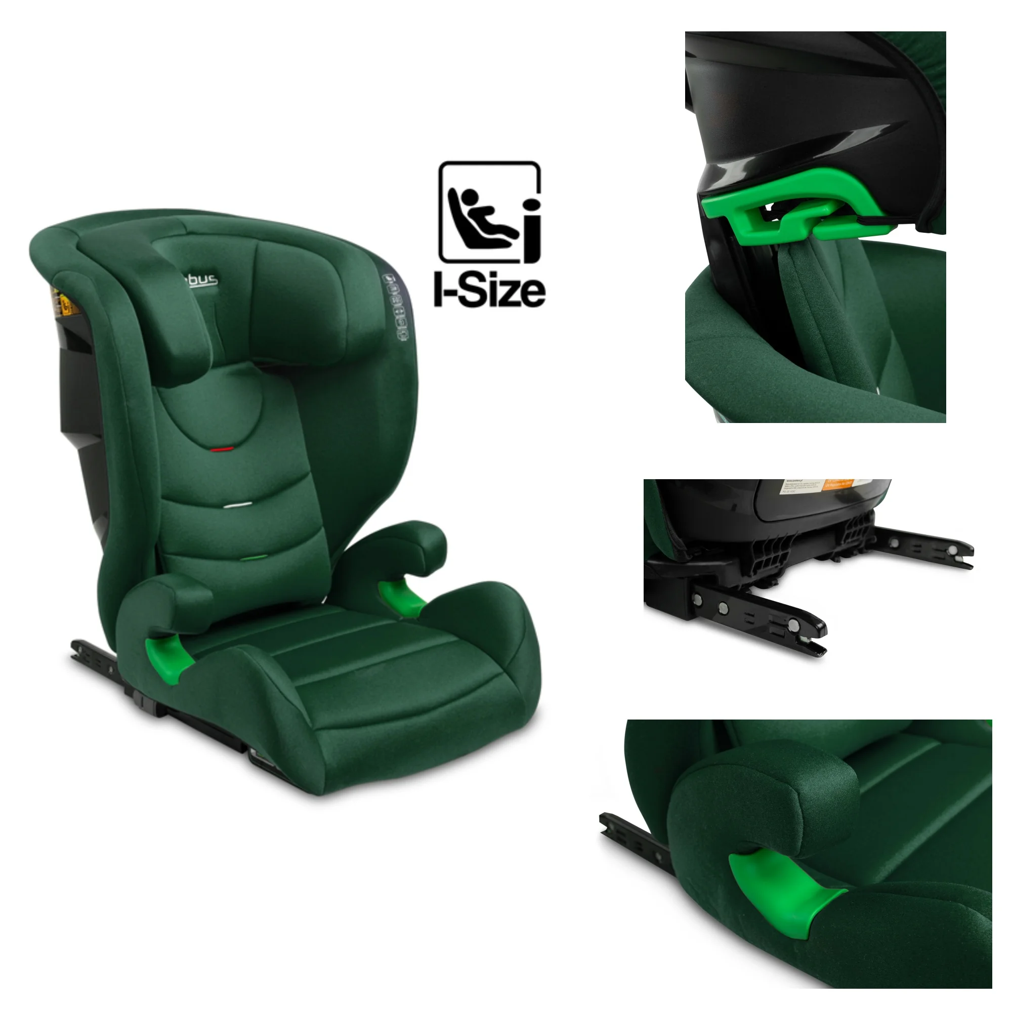 Autosedačka Nimbus I-Size pre deti 100 - 150cm (4-12 rokov), tm. zelená