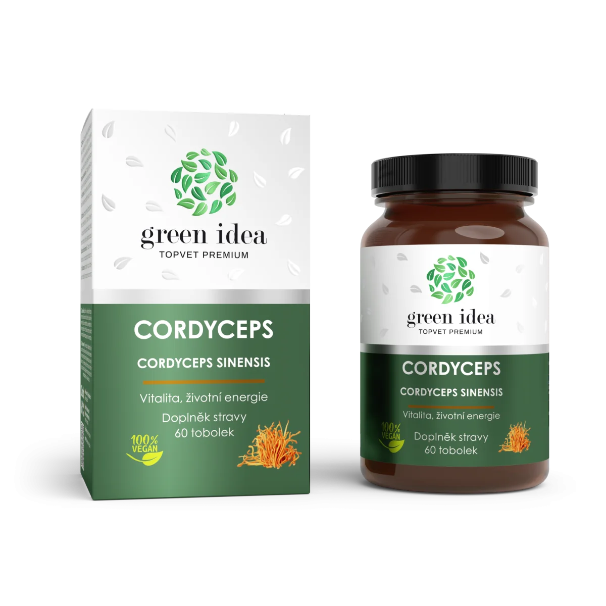 Cordyceps - bylinný extrakt - 60 kapsúl - Green idea