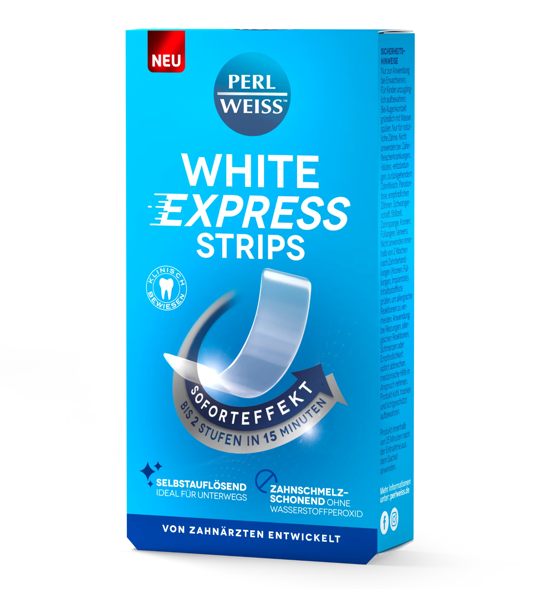 Perl Weiss Bieliace zubné pásiky Express 4 ks