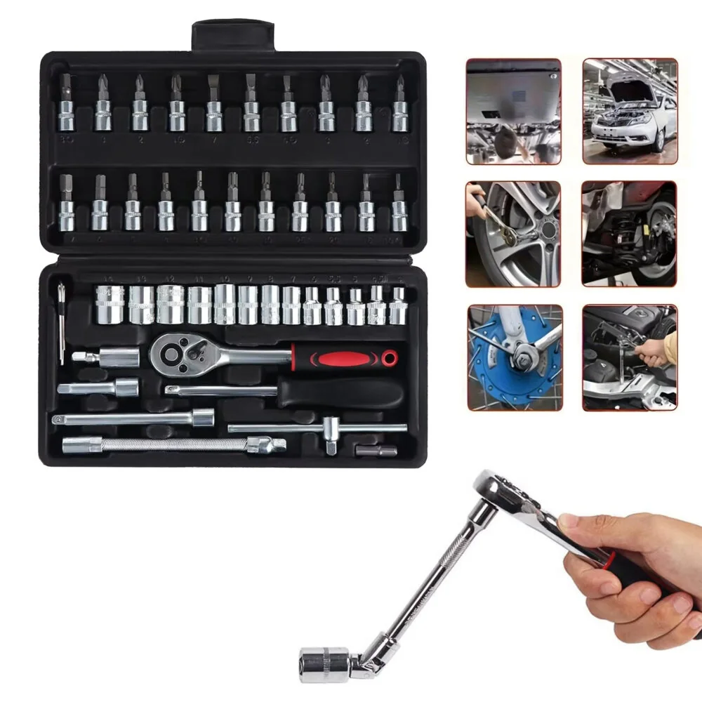 MG Socket Wrenches sada nástrčných kľúčov 46ks, čierna