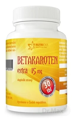 NUTRICIUS Betakarotén EXTRA 15 mg 1×30 tbl, betakarotén