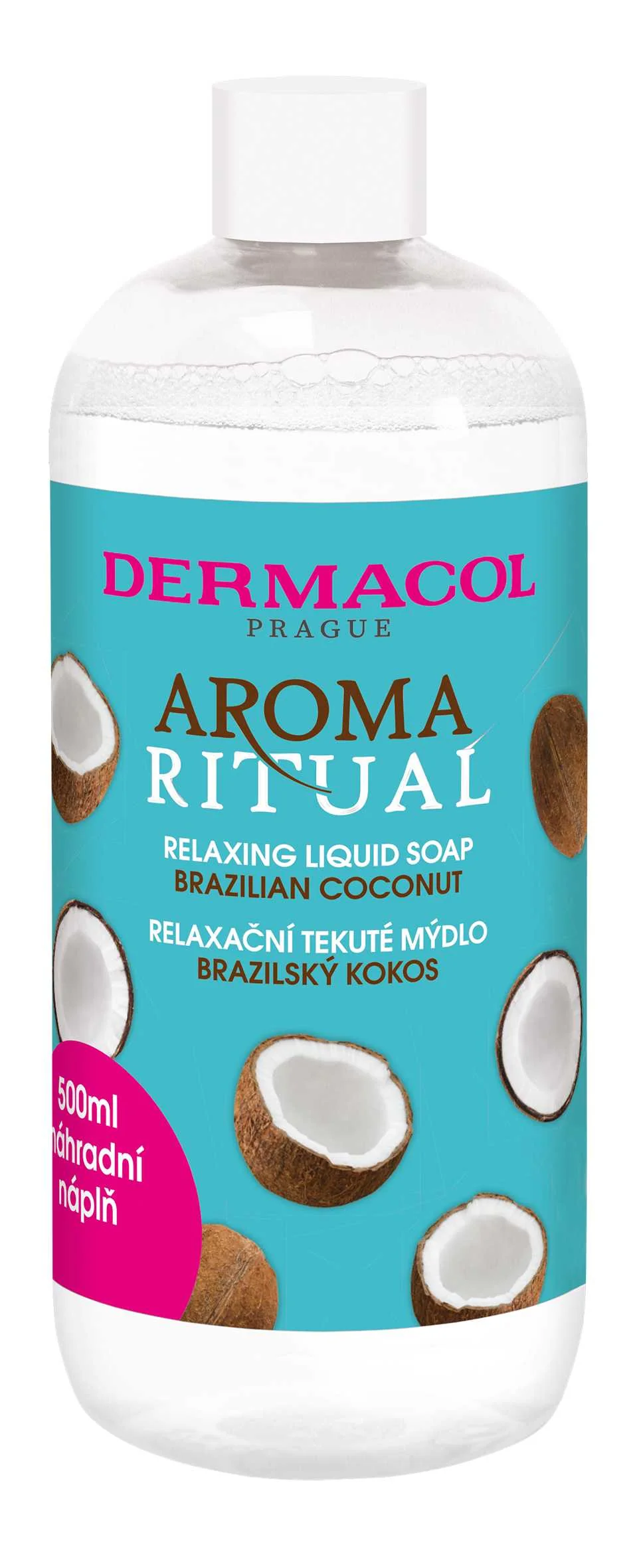 Dermacol Aroma Ritual - náhr. náplň tek. mydlo brazílsky kokos 1×500 ml, mydlo na ruky