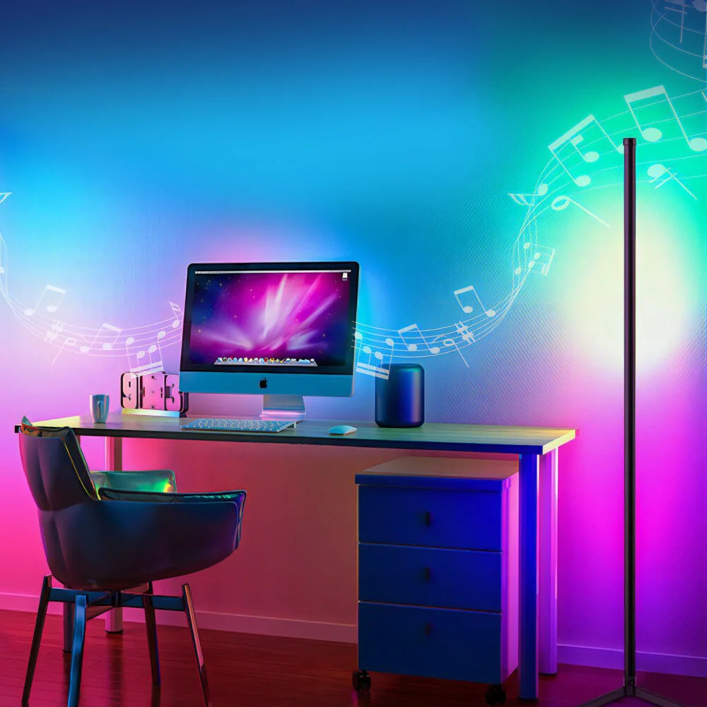 Eveon QJD-150 RGB rohová lampa 1.3m + diaľkový ovládač, čierna