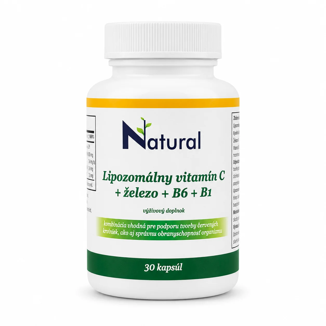 Lipozomálny vitamín C + železo + B6 + B1 - 30 kapsúl
